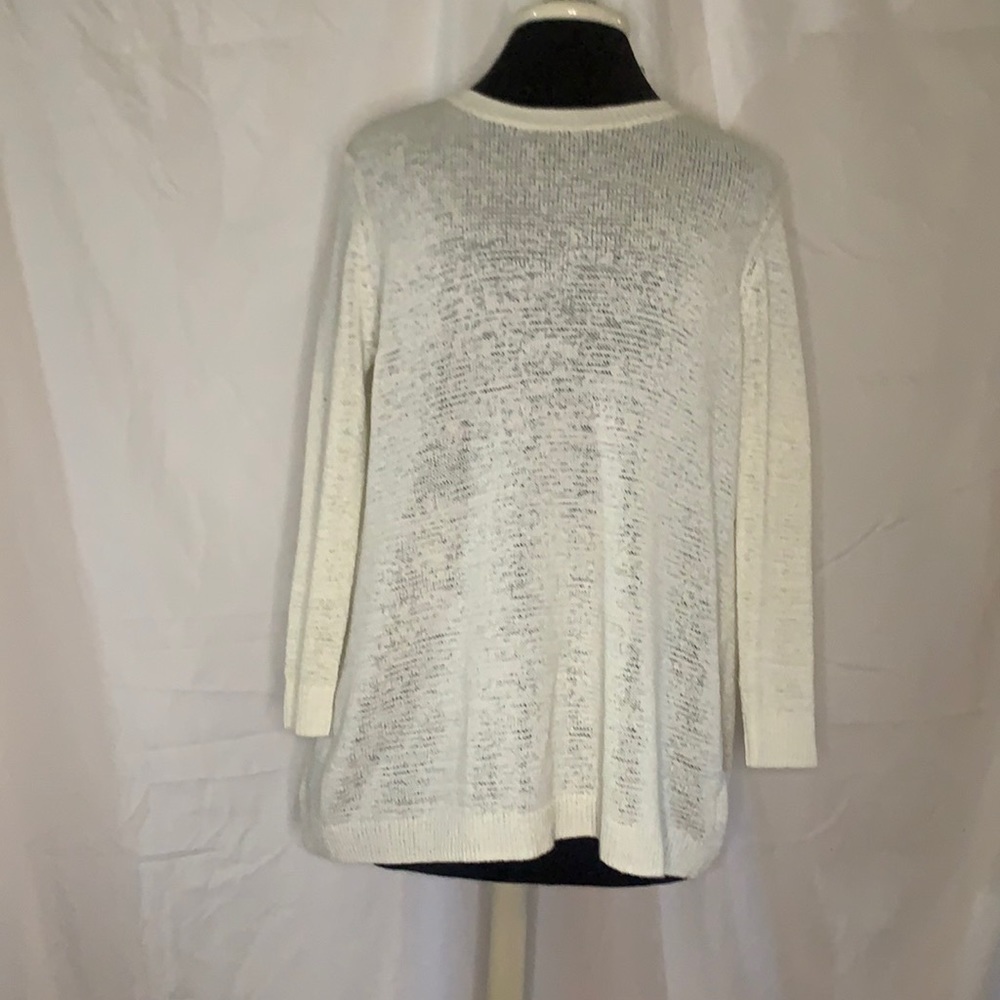 THEORY Cross Back Pullover Sweater in White Sash